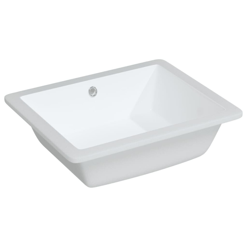 (50 x 40.5 x 18.5 cm) vidaXL Bathroom Sink Wash Basin Countertop Basin White Rectangular Ceramic