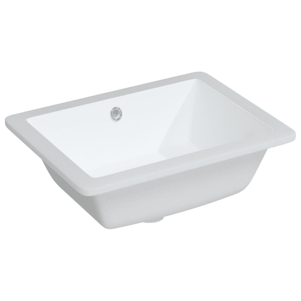 (46.5 x 35 x 18 cm) vidaXL Bathroom Sink Wash Basin Countertop Basin White Rectangular Ceramic