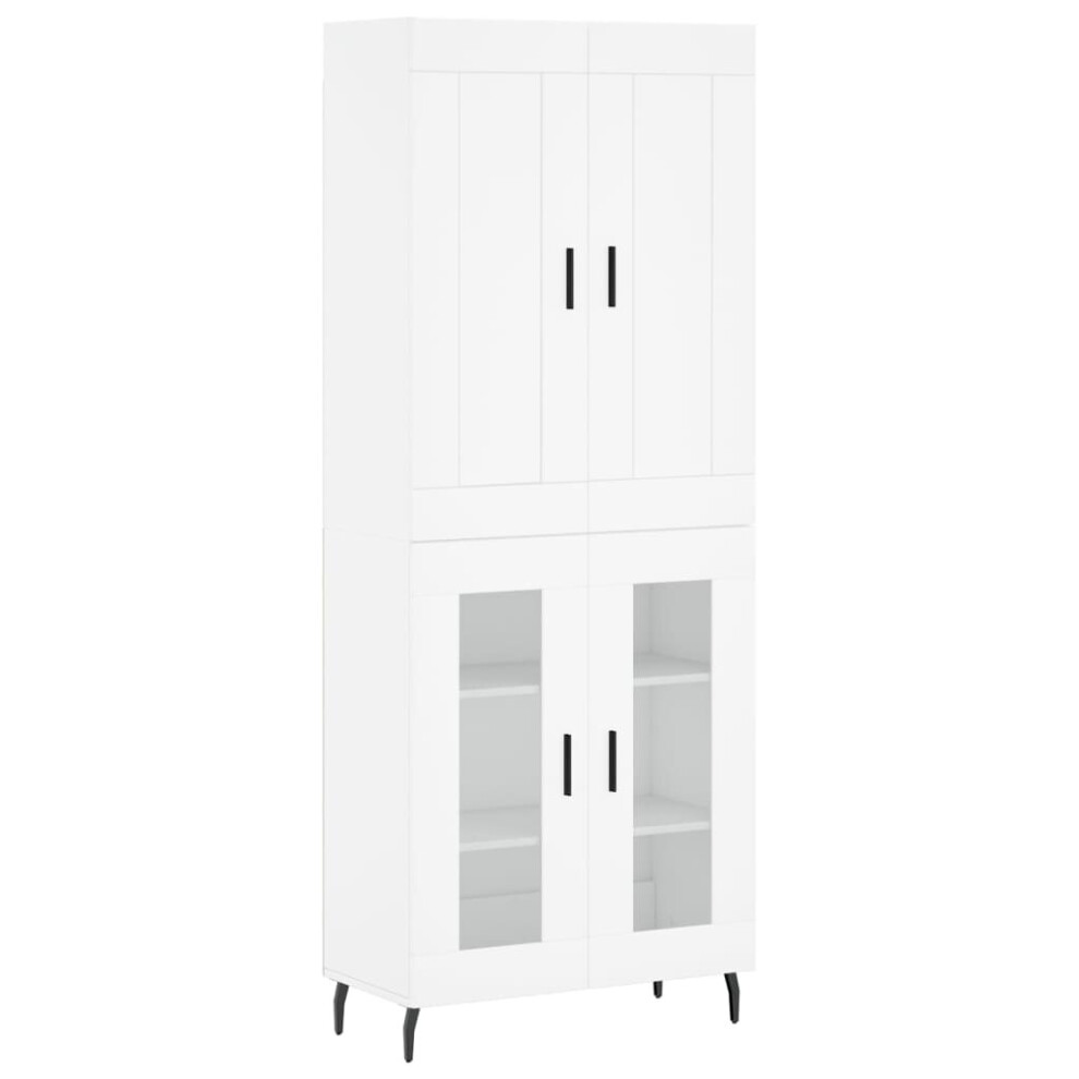 Vidaxl Highboard Sideboard Storage Cabinet Side Cabinet White Engineered Wood