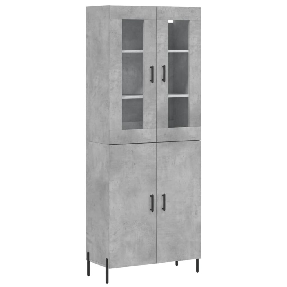 Vidaxl (Concrete 2 Doors) Highboard Sideboard Tall Storage Cabinet Side Cabinet Engineered Wood Grey