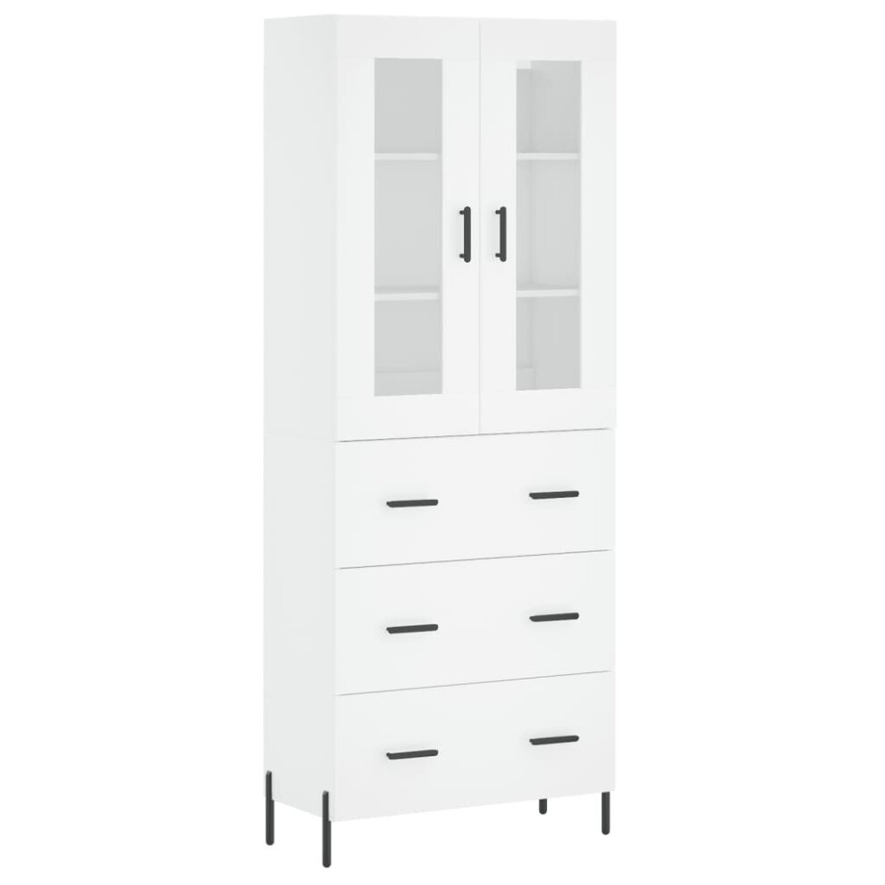 (white, 3 drawers) vidaXL Highboard Sideboard Tall Storage Cabinet Side Cabinet Engineered Wood