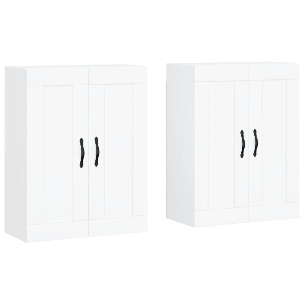 Vidaxl Wall Mounted Cabinets Wall Storage Cabinet 2 Pcs White Engineered Wood