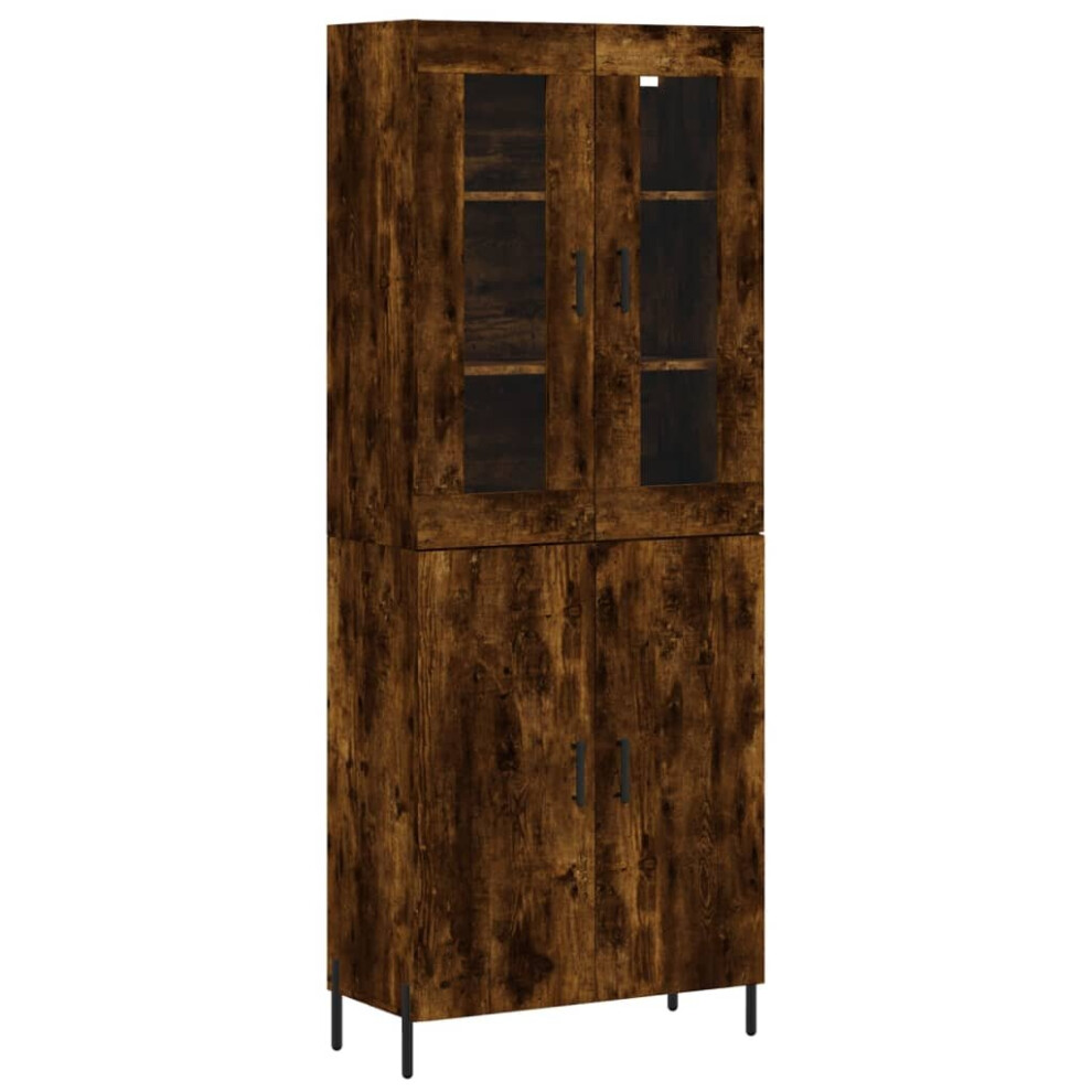 Vidaxl (Smoked Oak, 2 Doors) Highboard Sideboard Tall Storage Cabinet Side Cabinet Engineered Wood