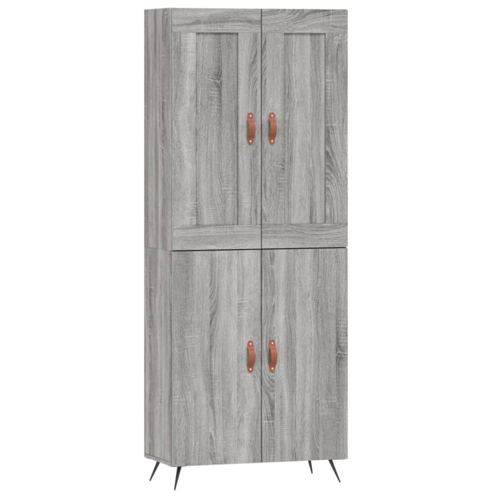 (grey sonoma, 2 doors) vidaXL Highboard Sideboard Tall Storage Cabinet Side Cabinet Engineered Wood