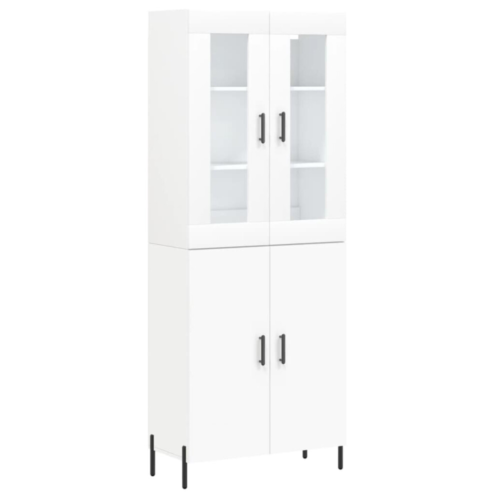 Vidaxl (, 2 Doors) Highboard Sideboard Tall Storage Cabinet Side Cabinet Engineered Wood White