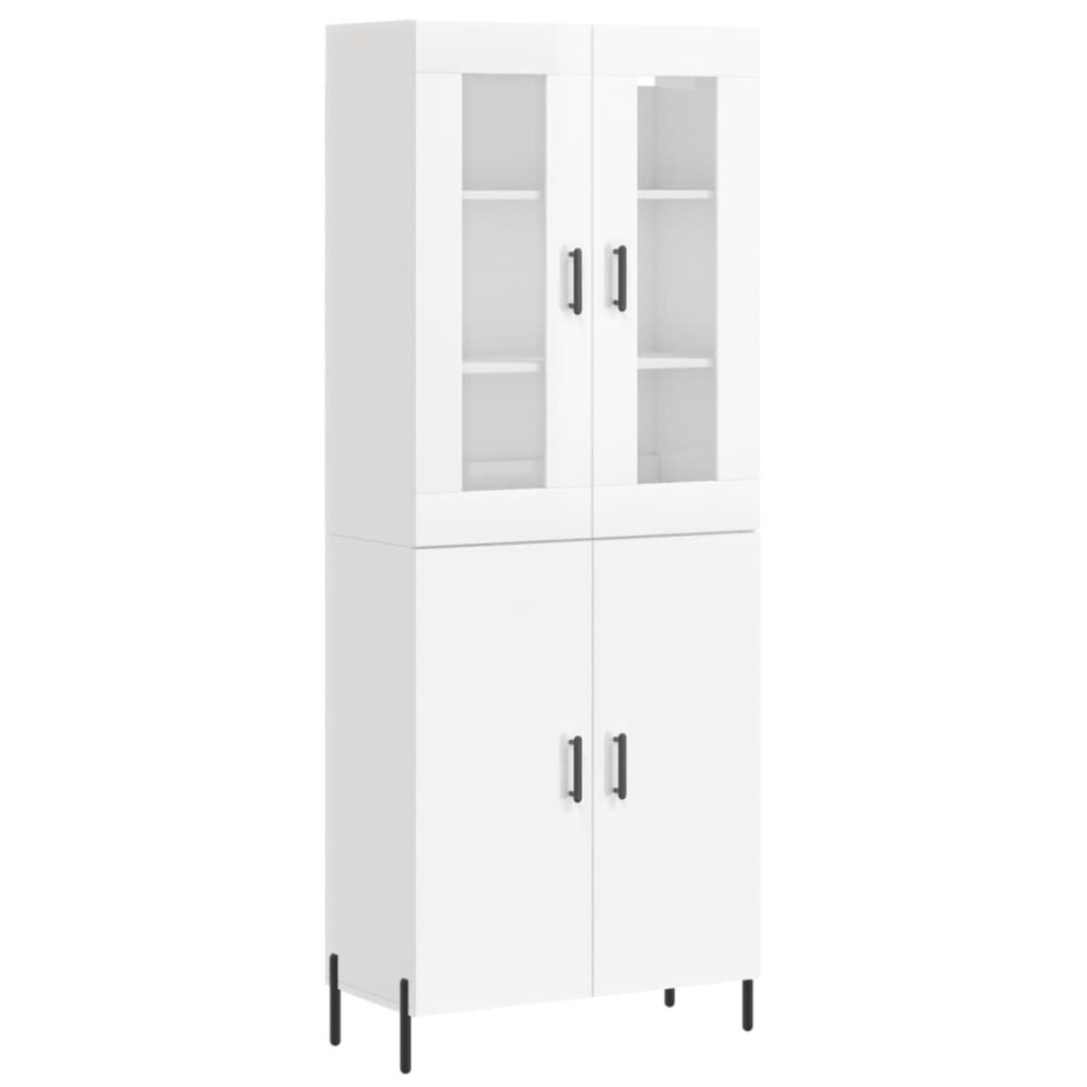 (high gloss white, 2 doors) vidaXL Highboard Sideboard Tall Storage Cabinet Side Cabinet Engineered Wood