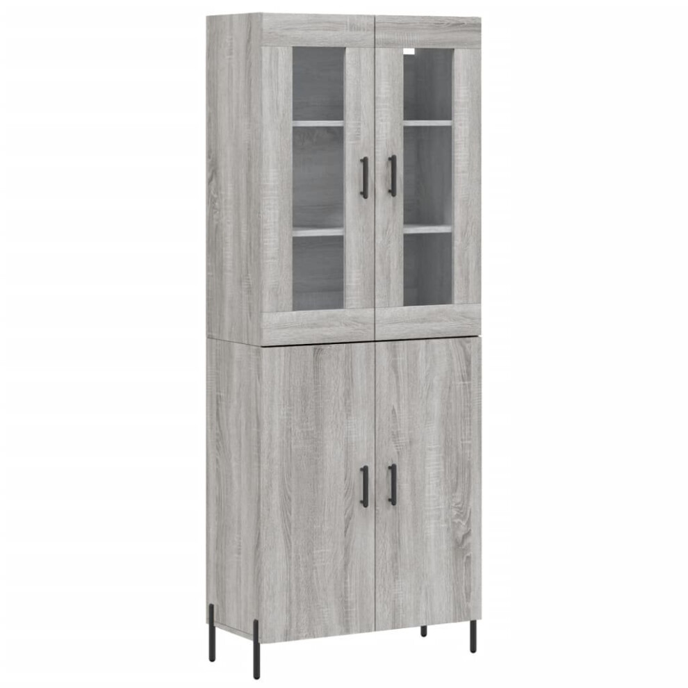 Vidaxl (Grey Sonoma, 2 Doors) Highboard Sideboard Tall Storage Cabinet Side Cabinet Engineered Wood