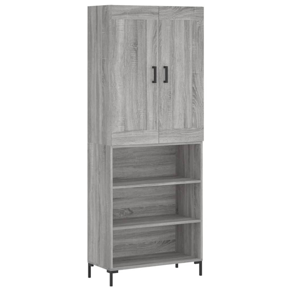 New Vidaxl Highboard Sideboard Cupboard Side Cabinet Sonoma Engineered Wood Grey