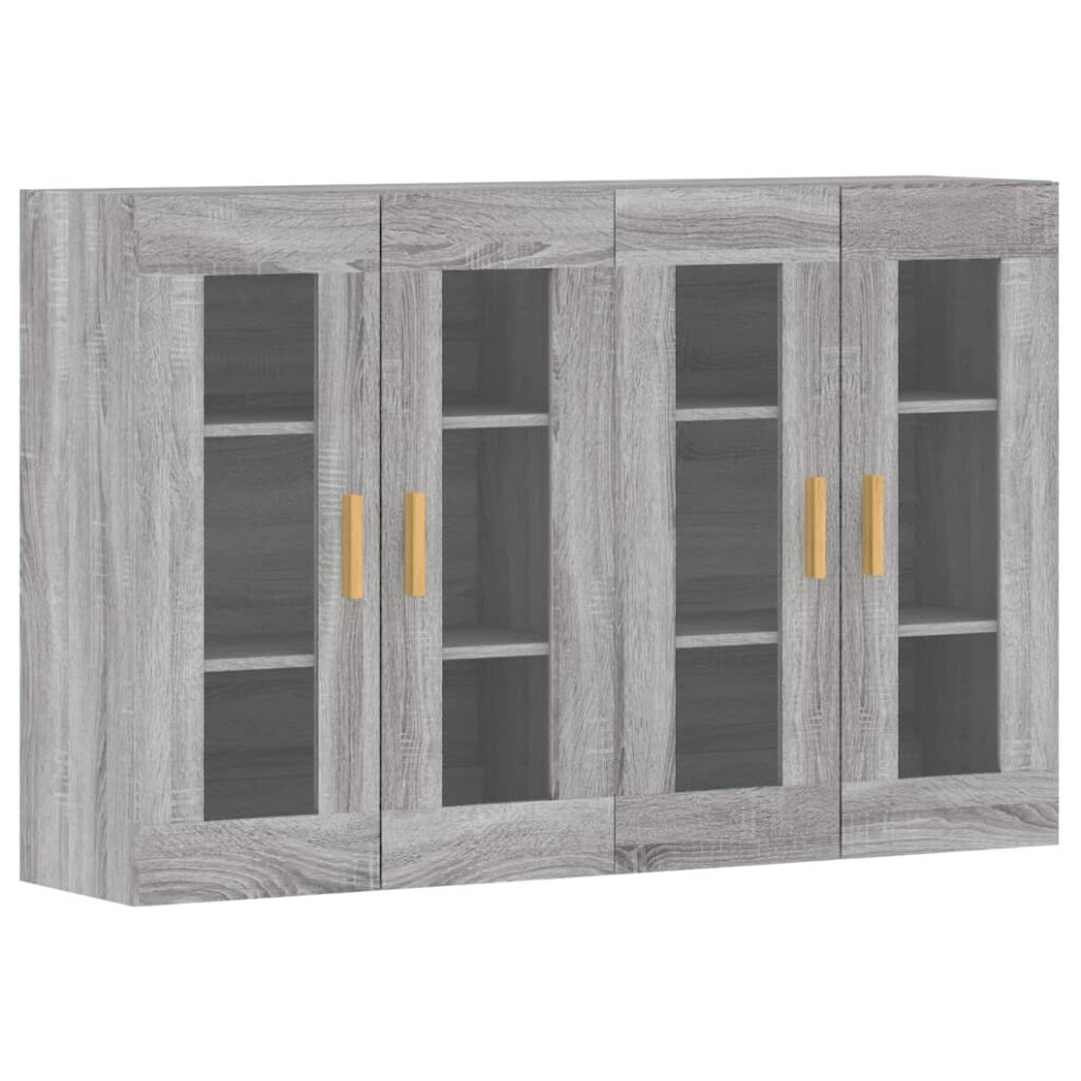 vidaXL Wall Mounted Cabinets Side Cabinet 2 pcs Grey Sonoma Engineered Wood