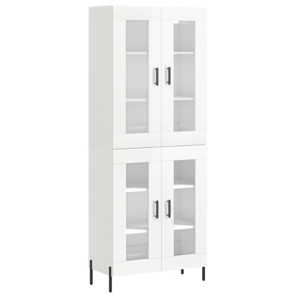 (high gloss white, 2 glass doors) vidaXL Highboard Sideboard Tall Storage Cabinet Side Cabinet Engineered Wood