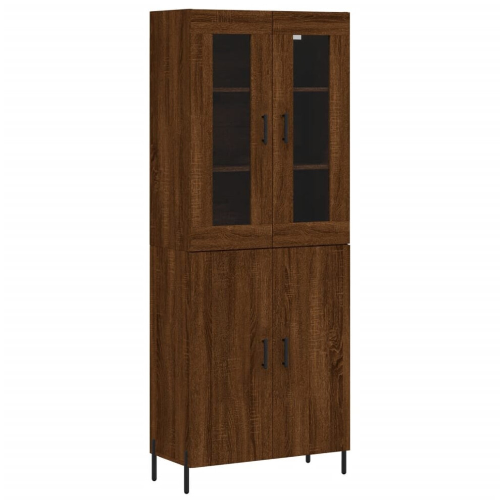 (brown oak, 2 doors) vidaXL Highboard Sideboard Tall Storage Cabinet Side Cabinet Engineered Wood