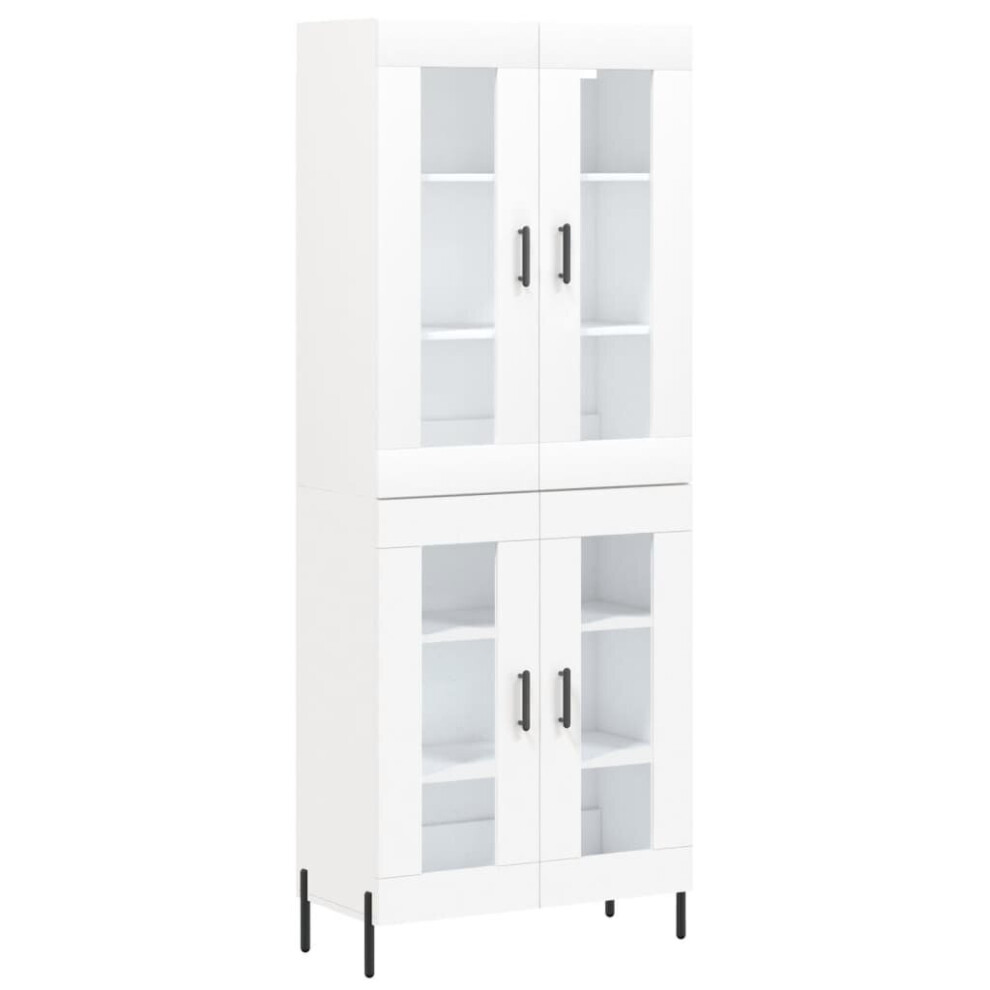 (white, 2 glass doors) vidaXL Highboard Sideboard Tall Storage Cabinet Side Cabinet Engineered Wood