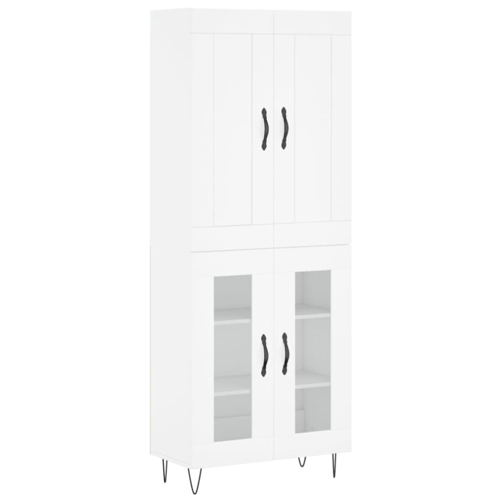 Vidaxl Highboard Sideboard Storage Cabinet Side Cabinet Engineered Wood White