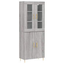 (grey sonoma, 2 doors) vidaXL Highboard Sideboard Tall Storage Cabinet Side Cabinet Engineered Wood
