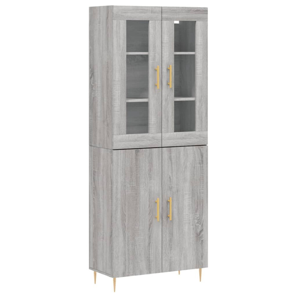 (grey sonoma, 2 doors) vidaXL Highboard Sideboard Tall Storage Cabinet Side Cabinet Engineered Wood