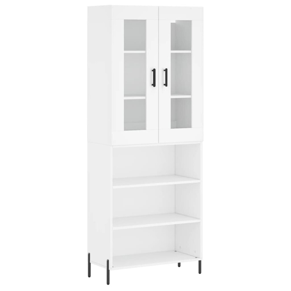 New Vidaxl (, Shelves) Highboard Sideboard Tall Storage Cabinet Side Cabinet Engineered Wood White Size 3