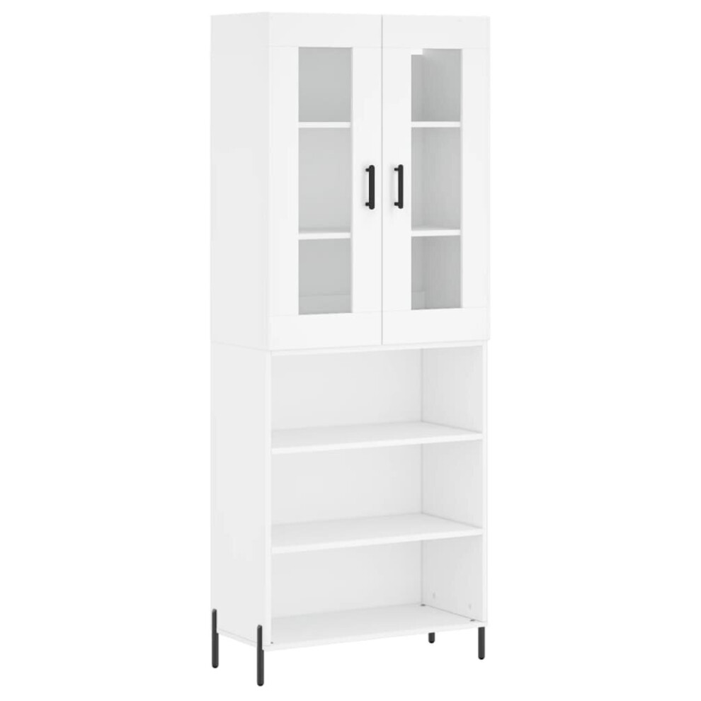 (white, 3 shelves) vidaXL Highboard Sideboard Tall Storage Cabinet Side Cabinet Engineered Wood