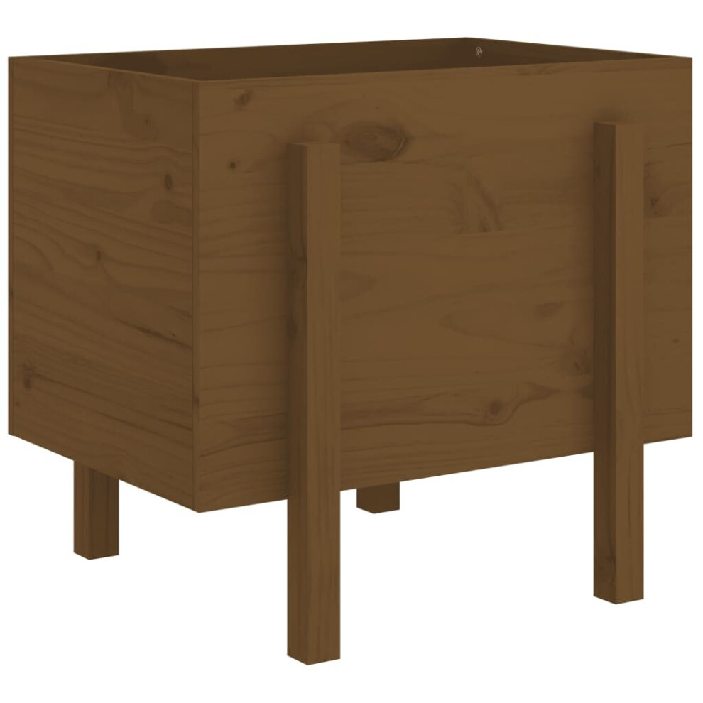 Vidaxl Garden Planter Flower Box Outdoor Plant Pot Honey Brown Solid Wood Pine