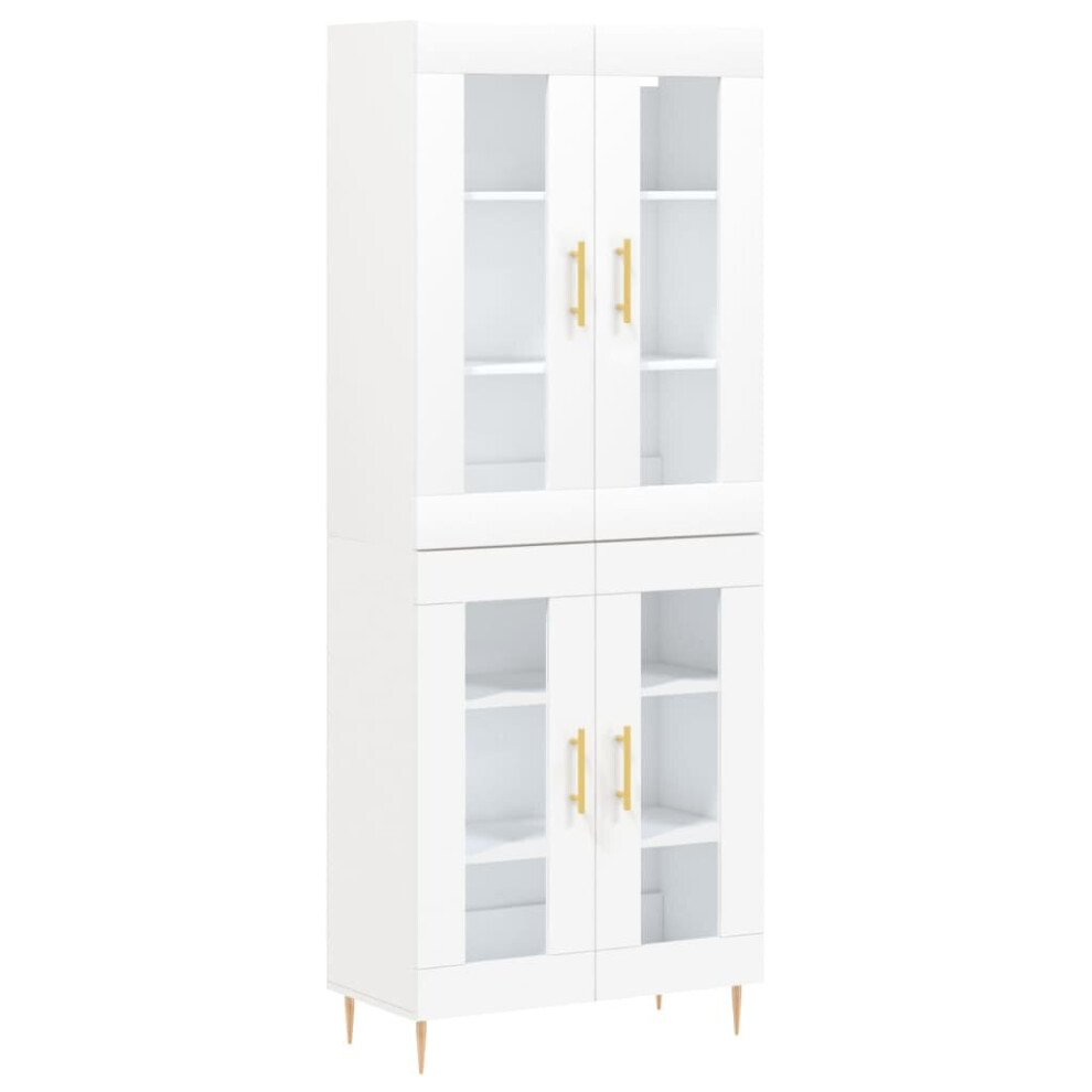 (white, 2 glass doors) vidaXL Highboard Sideboard Tall Storage Cabinet Side Cabinet Engineered Wood