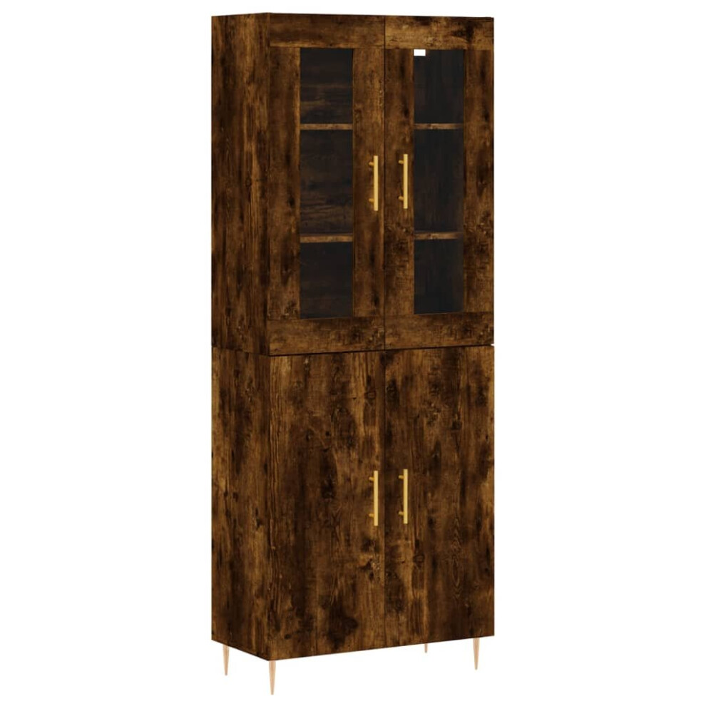 (smoked oak, 2 doors) vidaXL Highboard Sideboard Tall Storage Cabinet Side Cabinet Engineered Wood