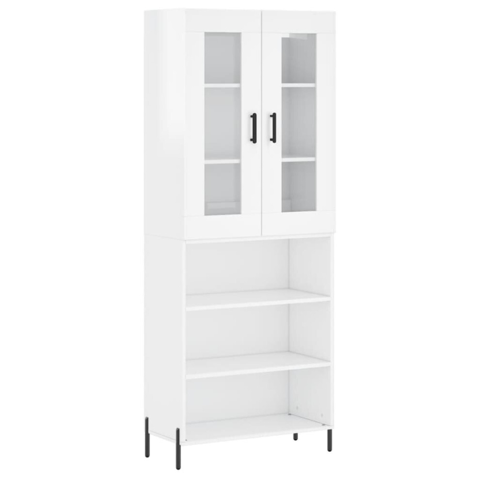 (high gloss white, 3 shelves) vidaXL Highboard Sideboard Tall Storage Cabinet Side Cabinet Engineered Wood