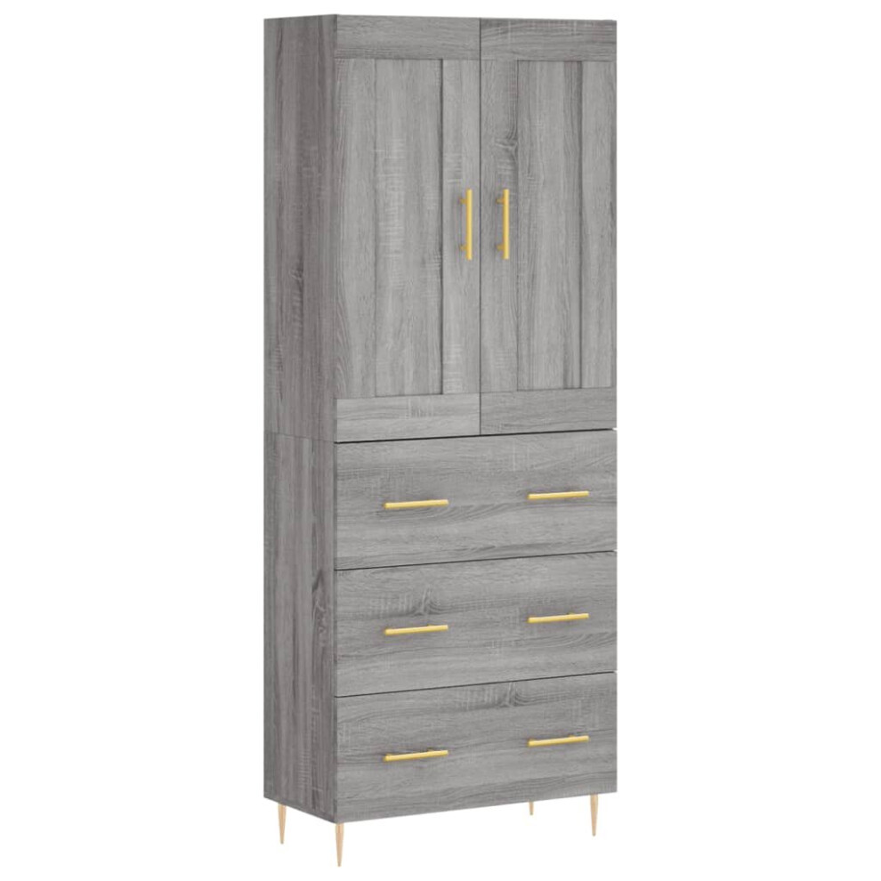 Vidaxl Highboard Sideboard Cupboard Side Cabinet Sonoma Engineered Wood Grey