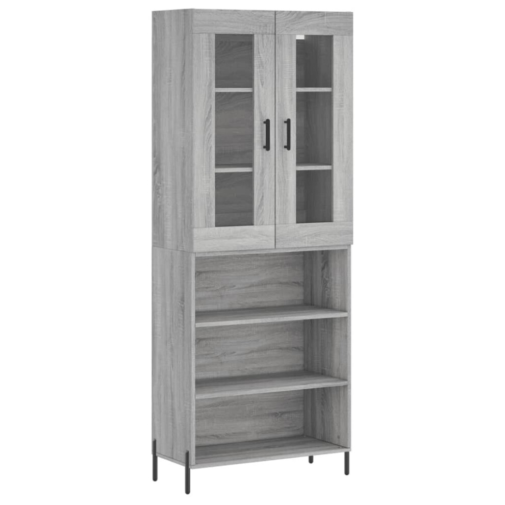 (grey sonoma, 3 shelves) vidaXL Highboard Sideboard Tall Storage Cabinet Side Cabinet Engineered Wood