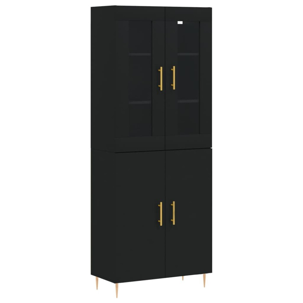 (black, 2 doors) vidaXL Highboard Sideboard Tall Storage Cabinet Side Cabinet Engineered Wood