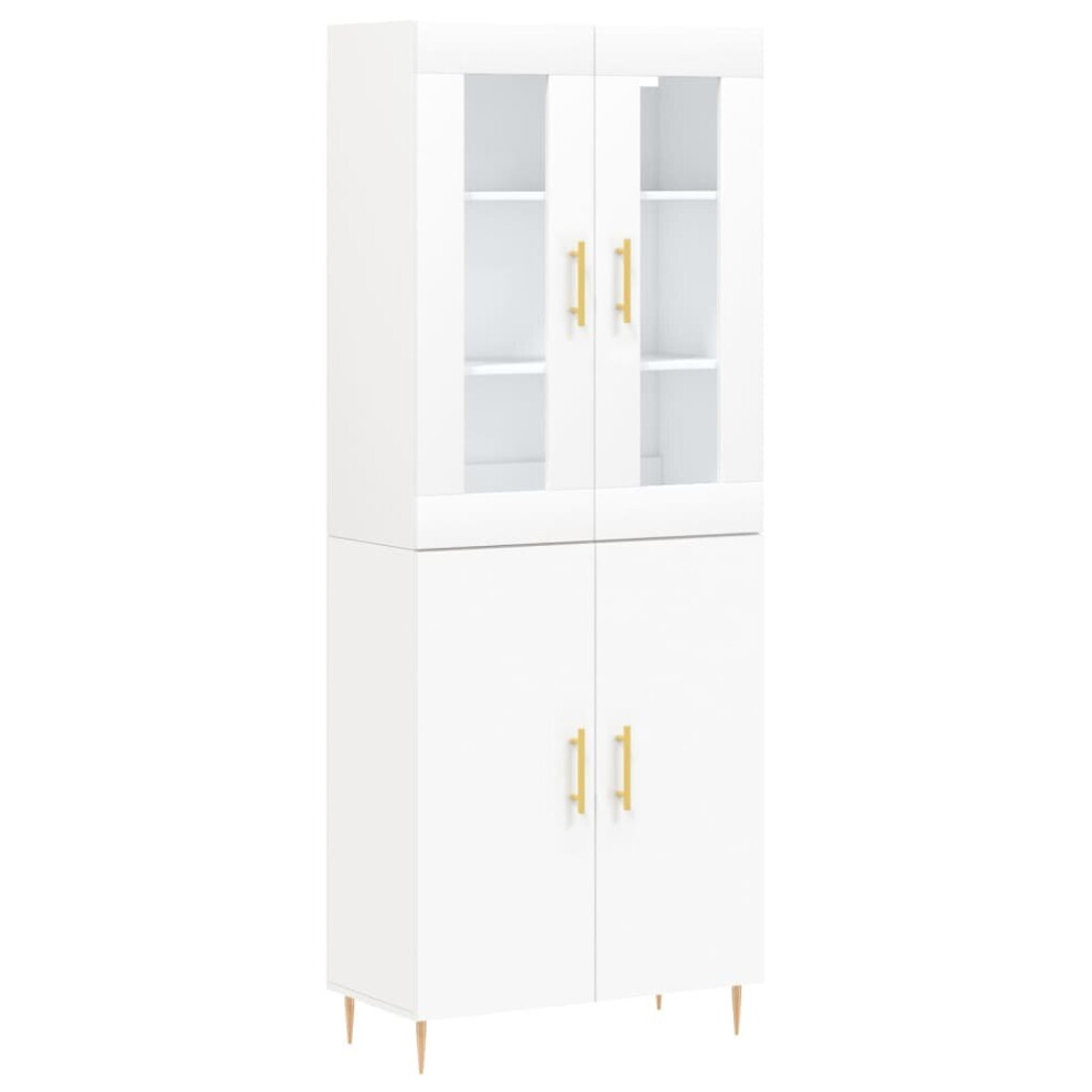 (white, 2 doors) vidaXL Highboard Sideboard Tall Storage Cabinet Side Cabinet Engineered Wood