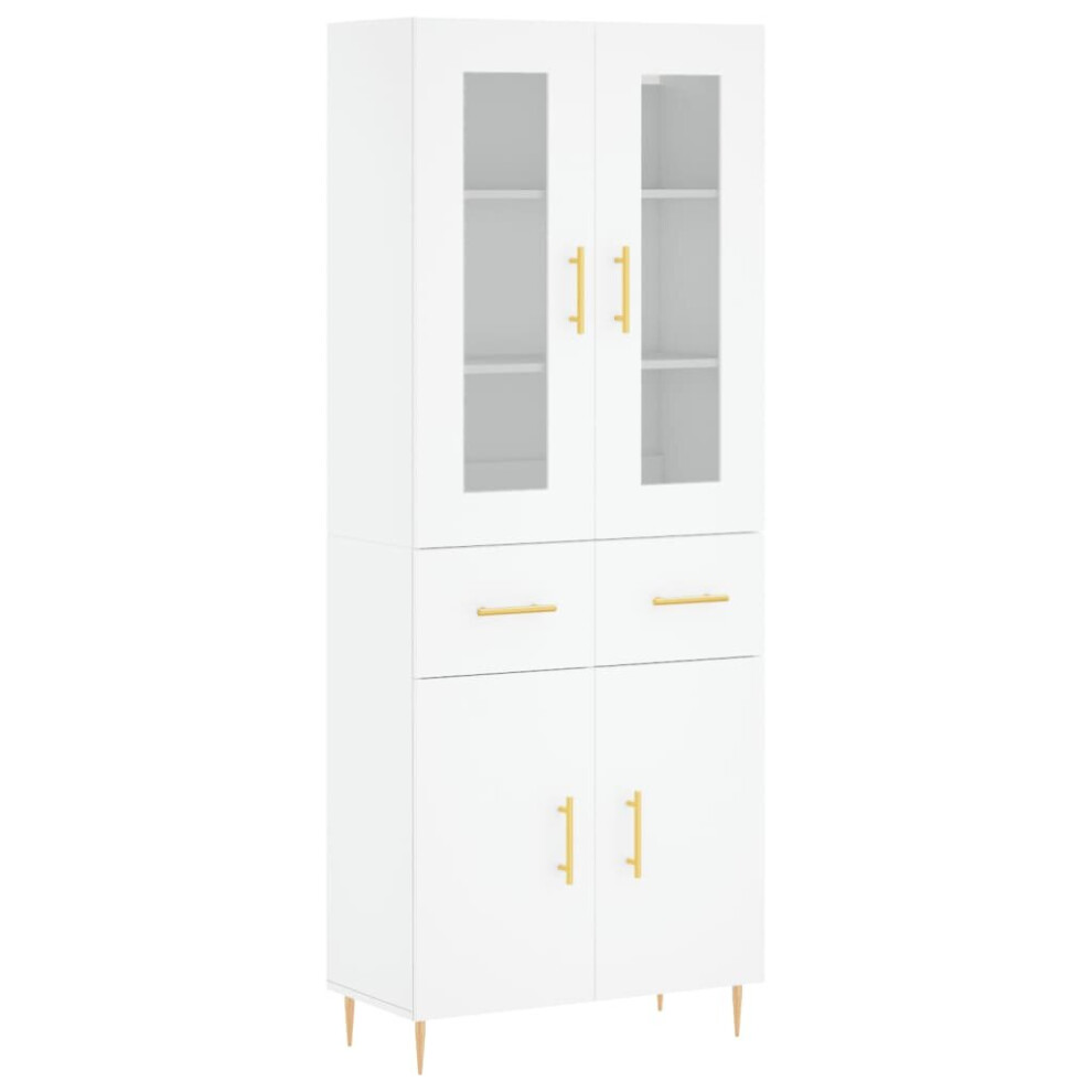 (white, 2 doors 2 drawers) vidaXL Highboard Sideboard Tall Storage Cabinet Side Cabinet Engineered Wood