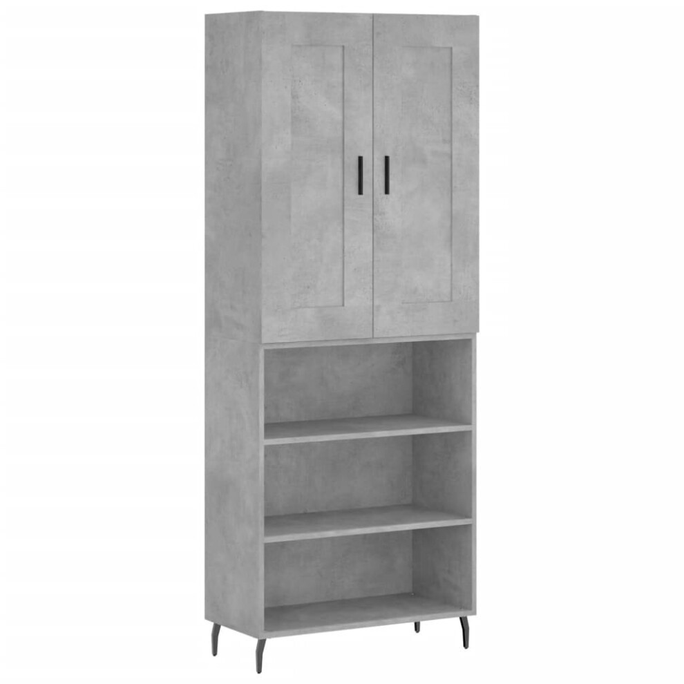 vidaXL Highboard Sideboard Cupboard Side Cabinet Concrete Grey Engineered Wood