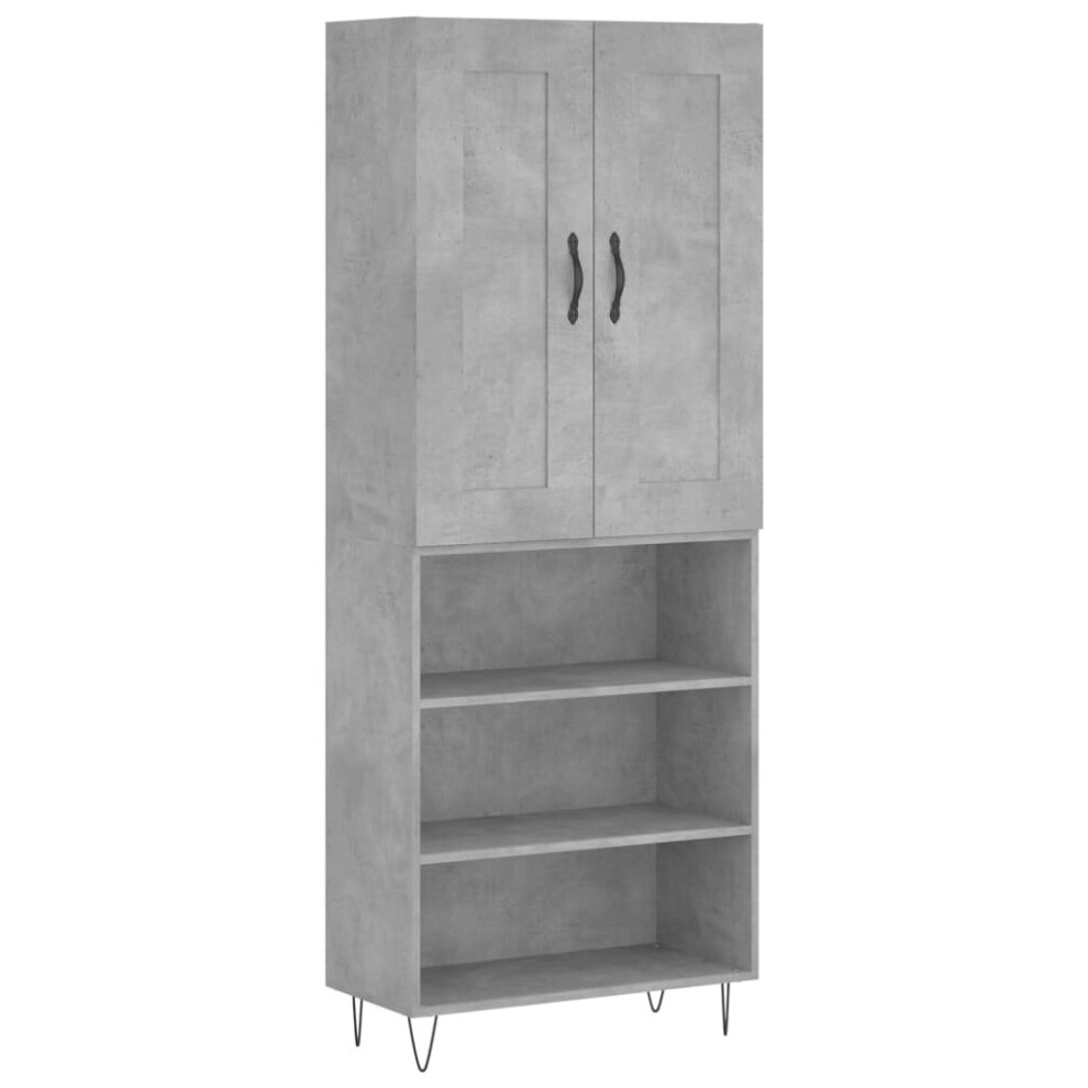 New Vidaxl Highboard Sideboard Cupboard Side Cabinet Concrete Engineered Wood Grey