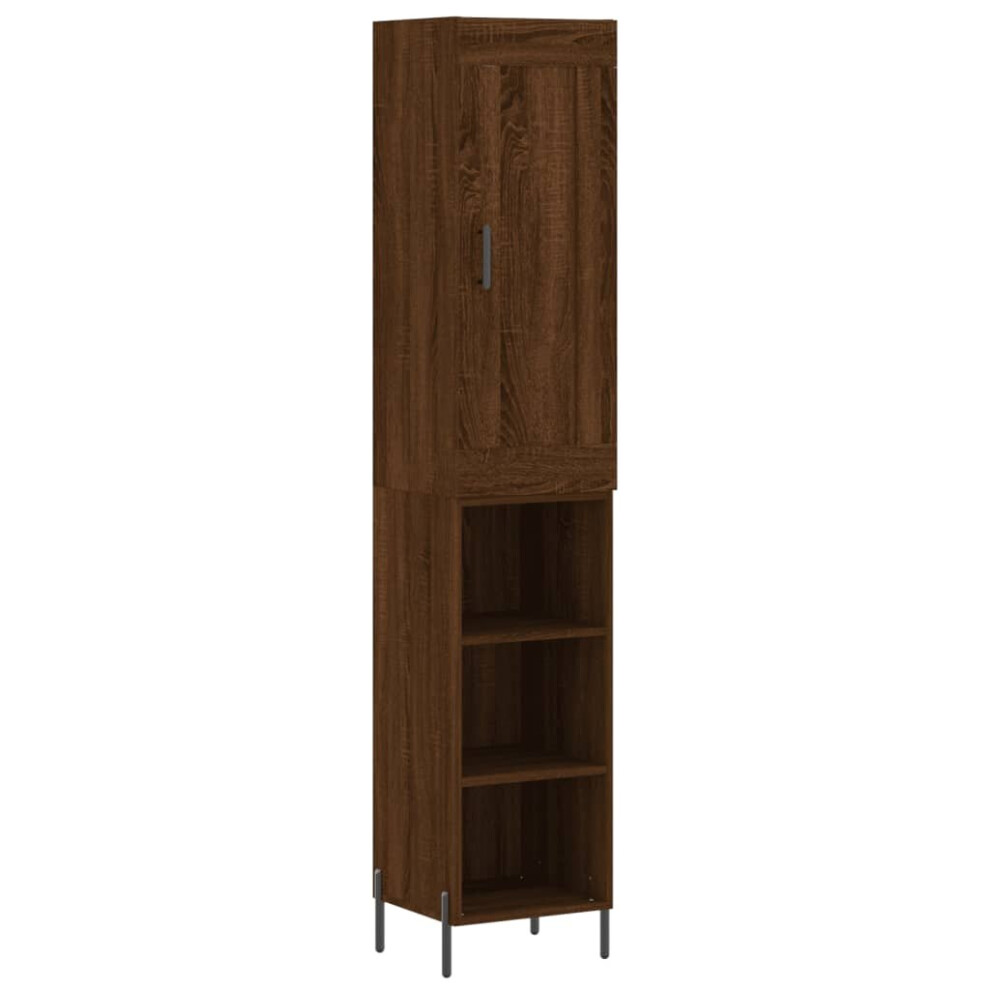 (brown oak, 3 shelves) vidaXL Highboard Sideboard Tall Storage Cabinet Side Cabinet Engineered Wood