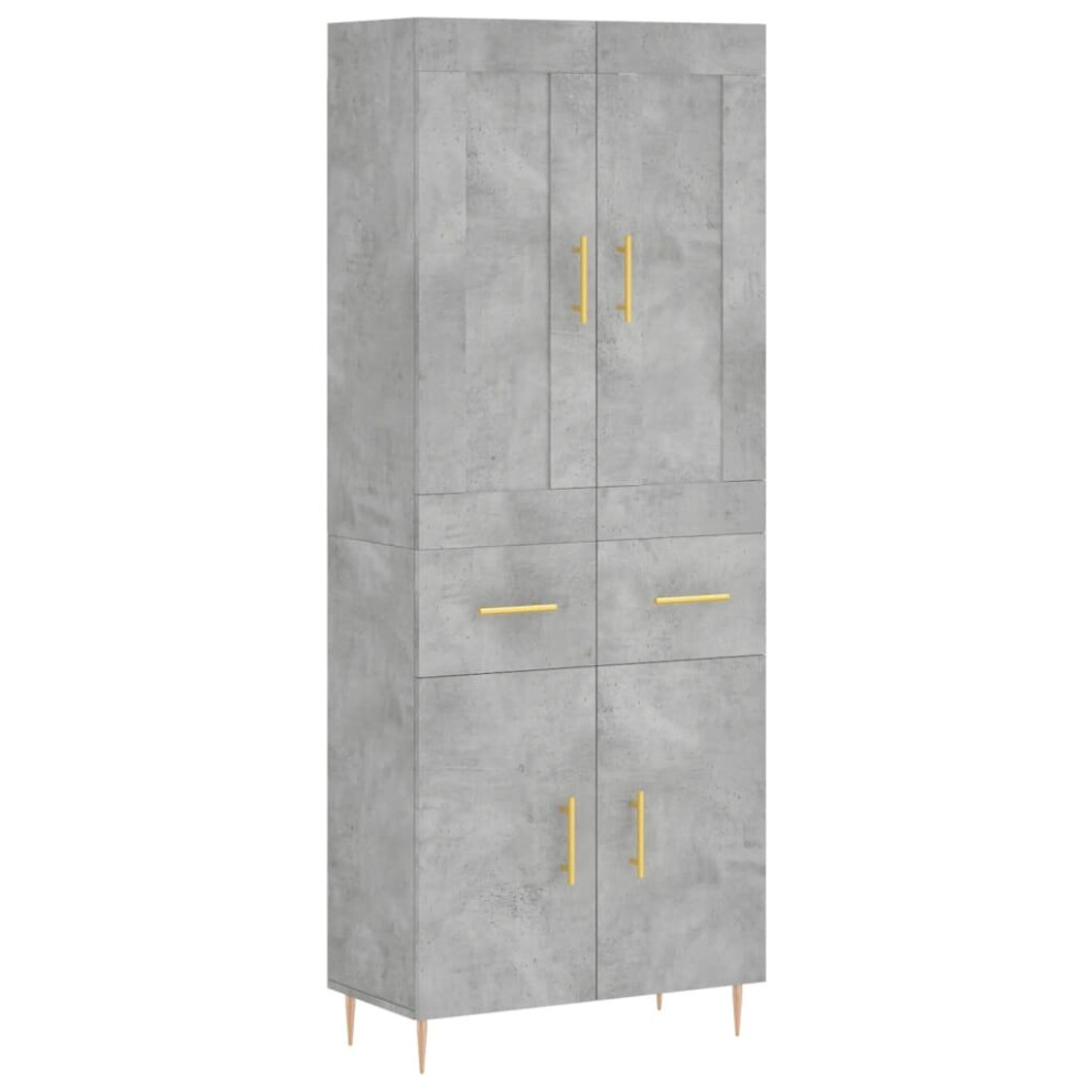 vidaXL Highboard Sideboard Cupboard Side Cabinet Concrete Grey Engineered Wood