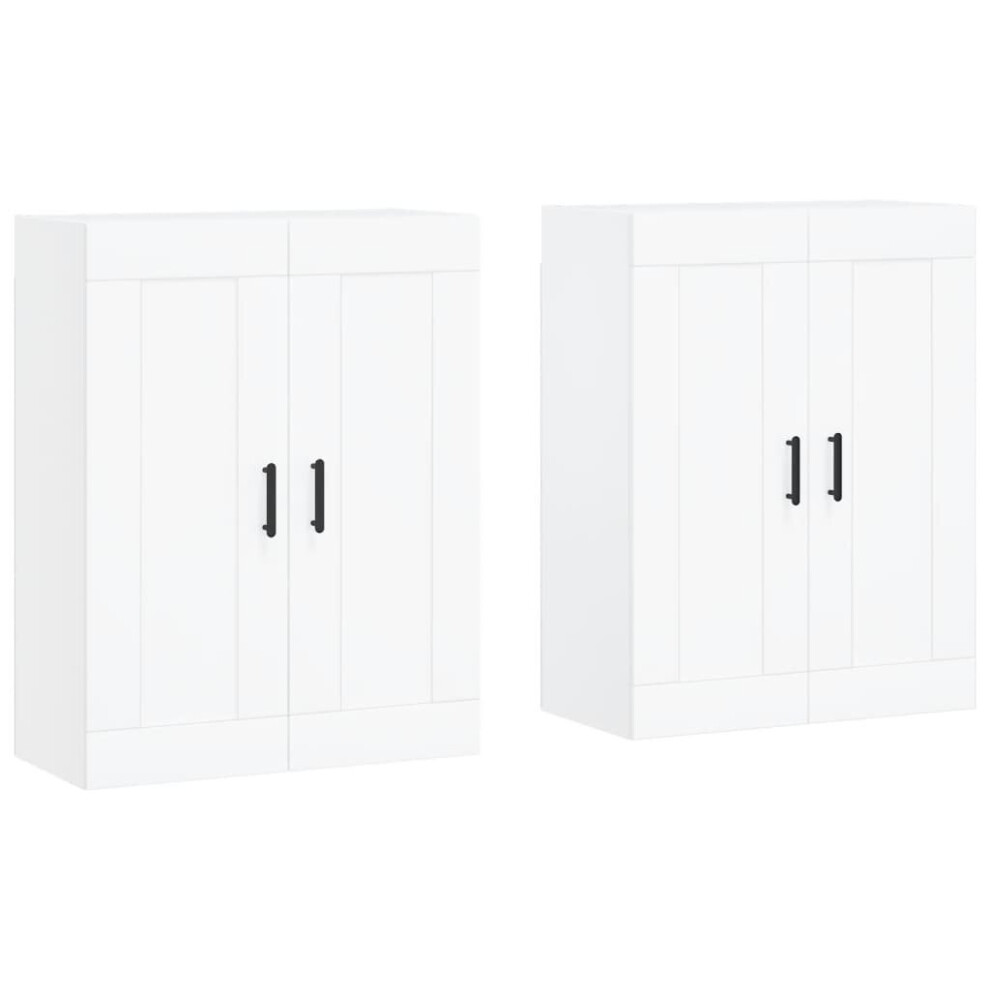 vidaXL Wall Mounted Cabinets Wall Storage Cabinet 2 pcs White Engineered Wood