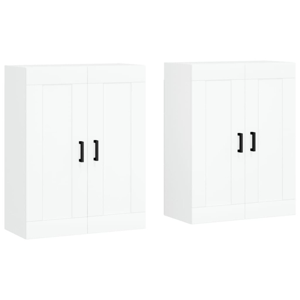 Vidaxl Wall Mounted Cabinets Wall Storage Cabinet 2 Pcs White Engineered Wood