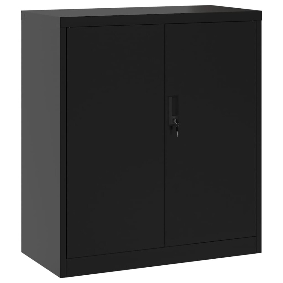 Vidaxl File Cabinet Locking Office Storage Cabinet Filing Cabinet Black Steel