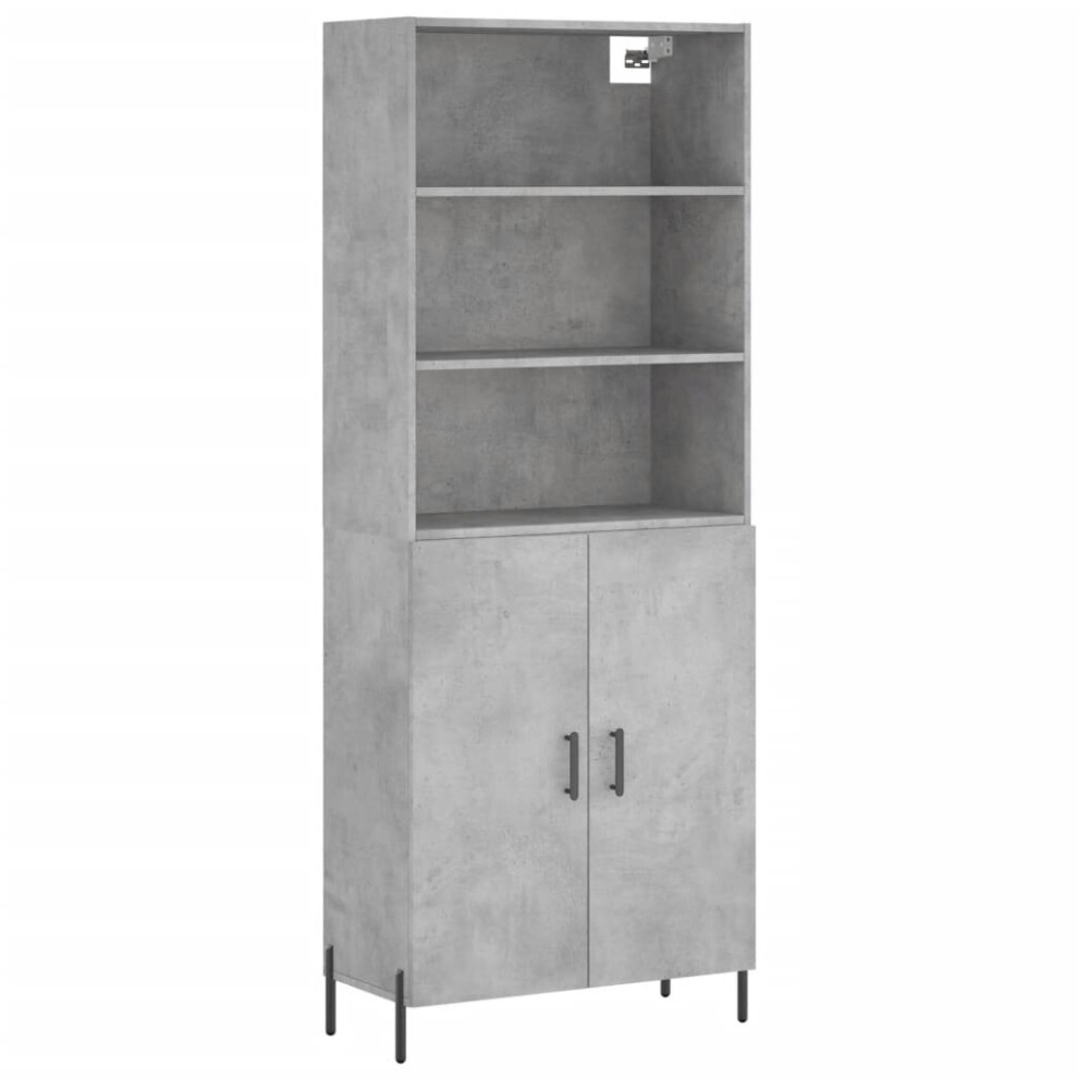 Vidaxl (Concrete Grey, 2 Doors) Highboard Sideboard Storage Cabinet Home Side Cabinet Engineered Wood