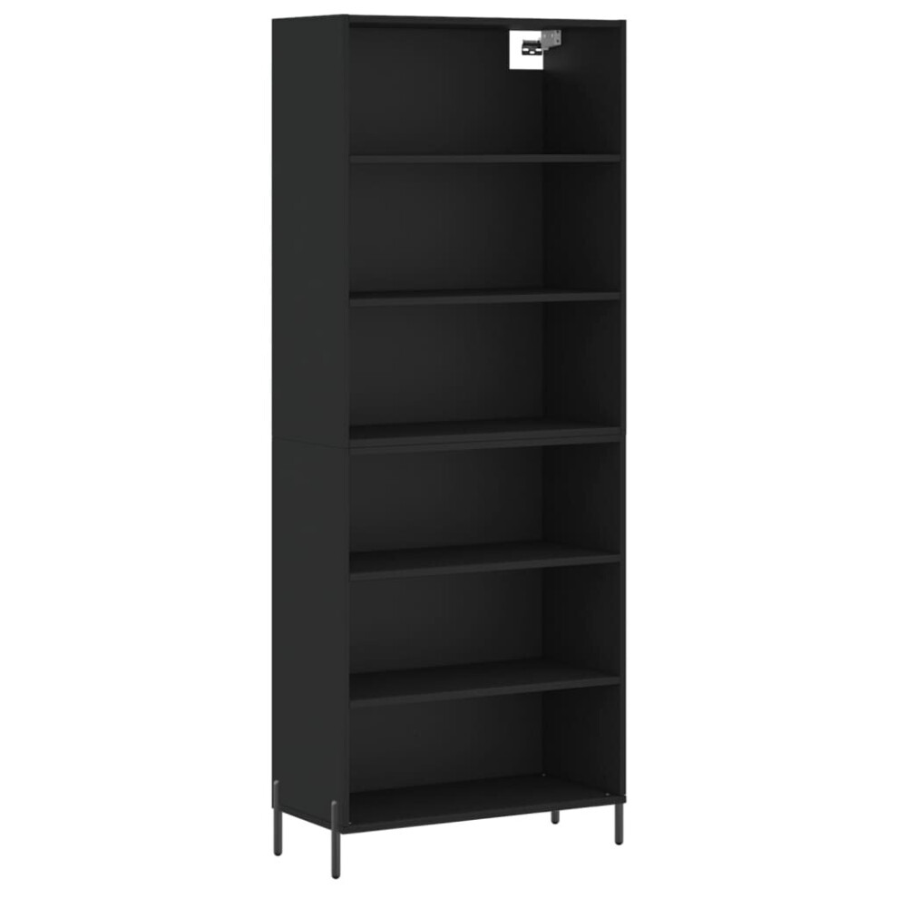 Vidaxl (Black, 3 Shelves) Highboard Sideboard Storage Cabinet Home Side Cabinet Engineered Wood