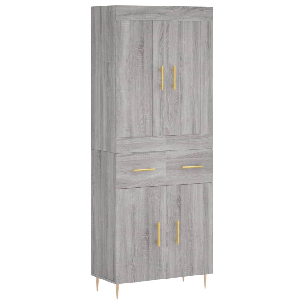 Vidaxl Highboard Sideboard Cupboard Side Cabinet Sonoma Engineered Wood Grey