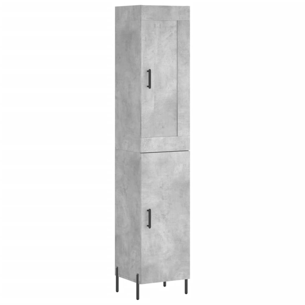 Vidaxl (Concrete Grey, 1 Door) Highboard Sideboard Tall Storage Cabinet Side Cabinet Engineered Wood