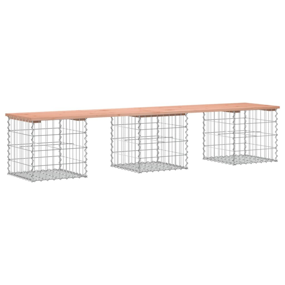 (brown, 203 x 44 x 42 / 40 x 40 x 40 cm) vidaXL Garden Bench Park Outdoor Bench Seat Gabion Design Solid Wood Pine-image-OPC-PCFHYWZ-NEW