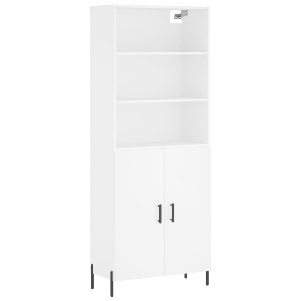 (white, 2 doors) vidaXL Highboard Sideboard Storage Cabinet High Gloss White Engineered Wood