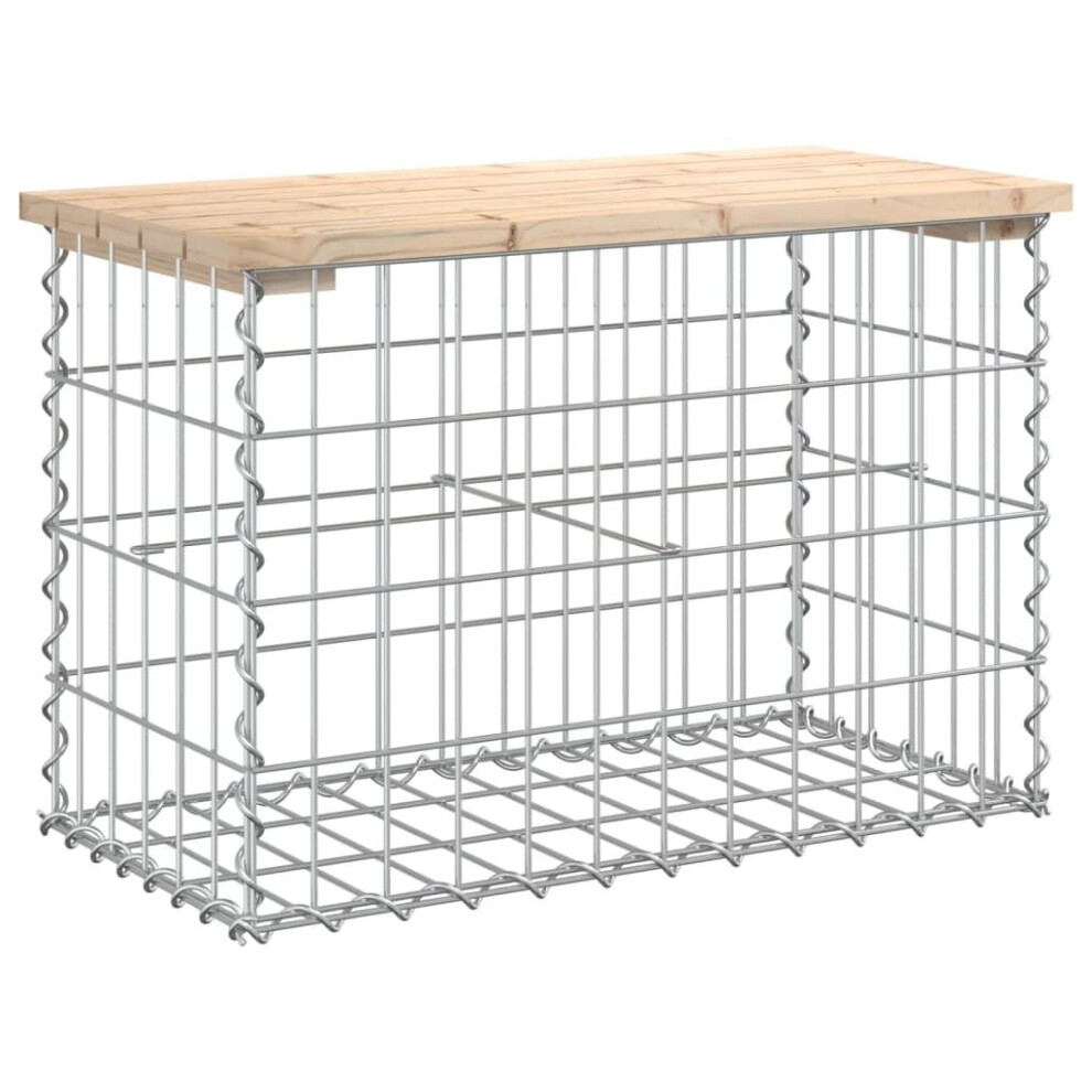 Photos - Garden Furniture VidaXL Garden Bench Park Outdoor Bench Seat Gabion Design Solid Wood Pine (light brown, 63 x 31,5 x 42 / 60 x 30 x 40 cm)