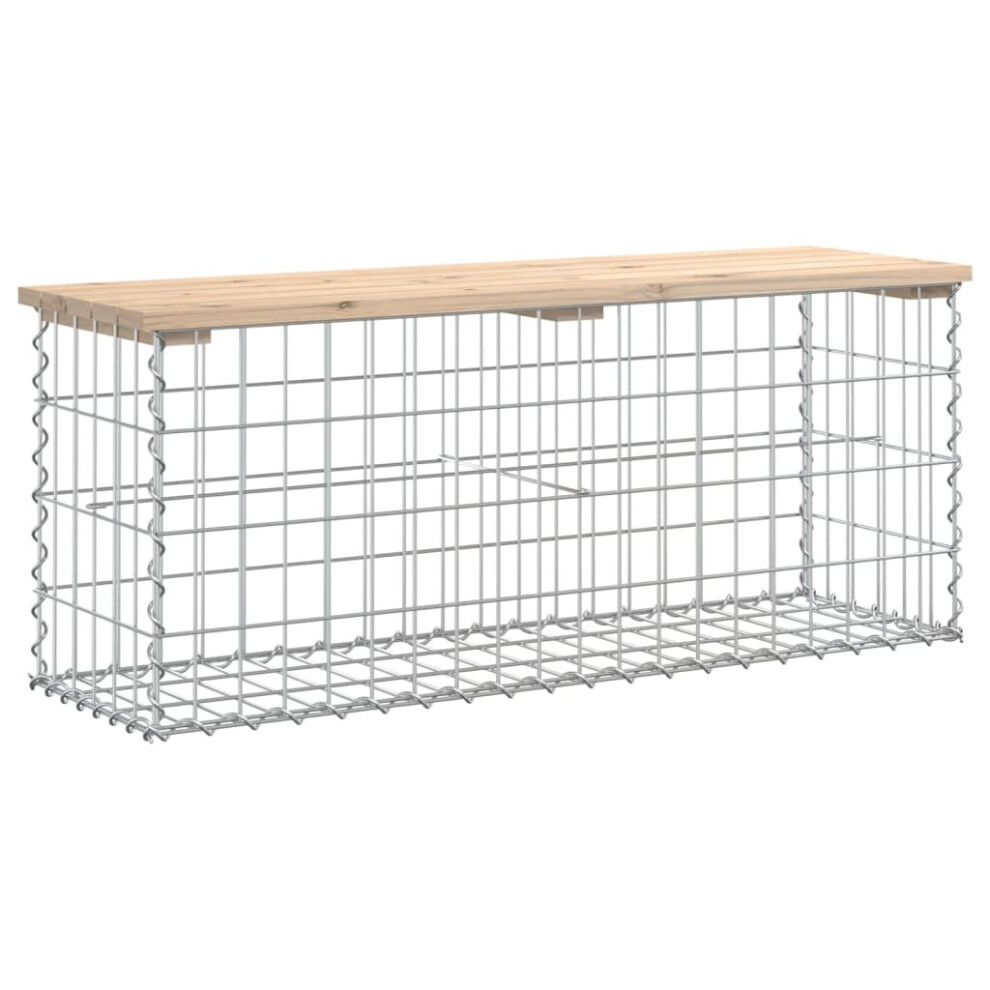 (light brown, 103 x 31,5 x 42 / 100 x 30 x 40 cm) vidaXL Garden Bench Park Outdoor Bench Seat Gabion Design Solid Wood Pine-image-OPC-PCFHYXC-NEW
