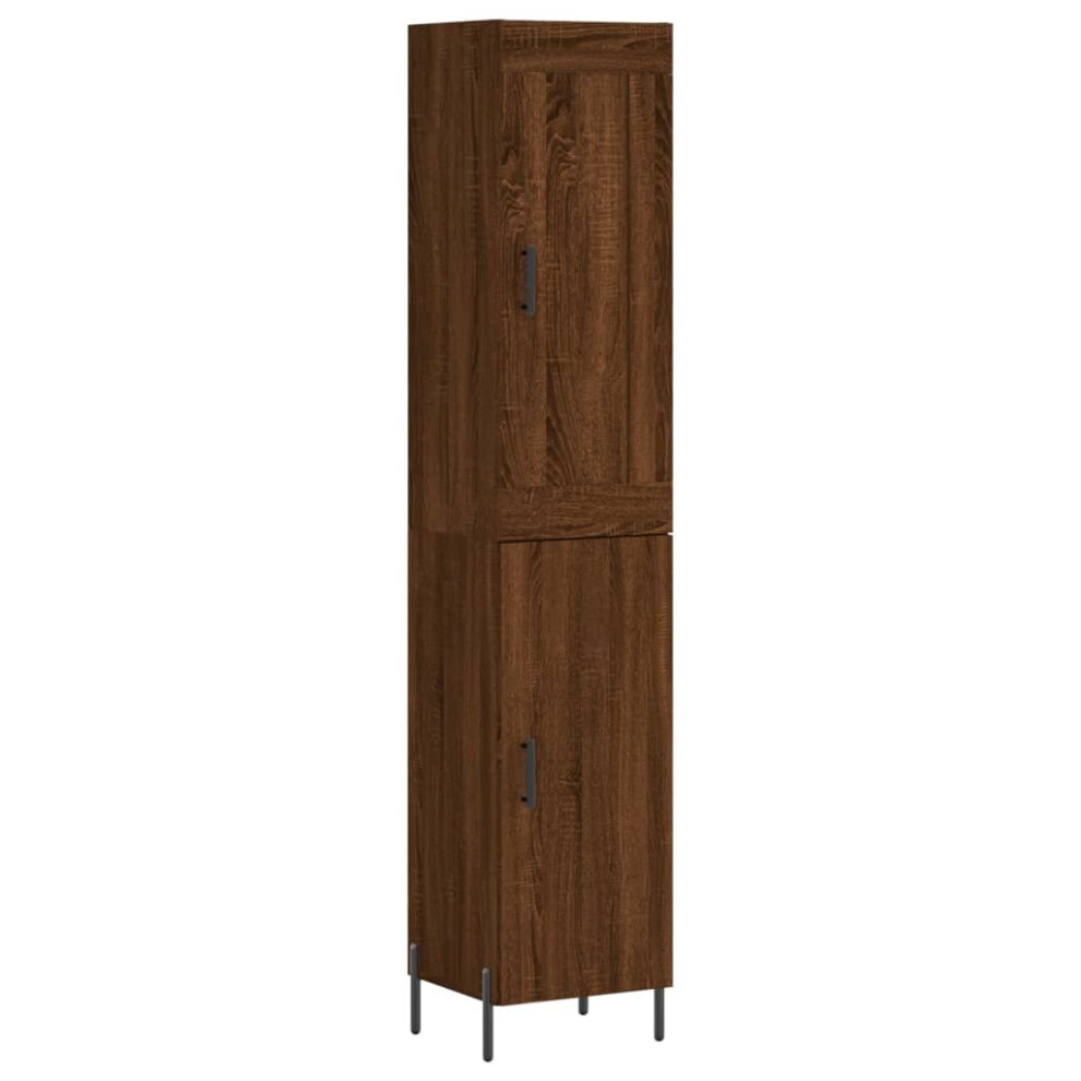 (brown oak, 1 door) vidaXL Highboard Sideboard Tall Storage Cabinet Side Cabinet Engineered Wood