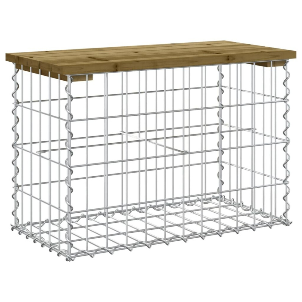 (dark brown, 63 x 31,5 x 42 / 60 x 30 x 40 cm) vidaXL Garden Bench Park Outdoor Bench Seat Gabion Design Solid Wood Pine-image-OPC-PCFHYX7-NEW