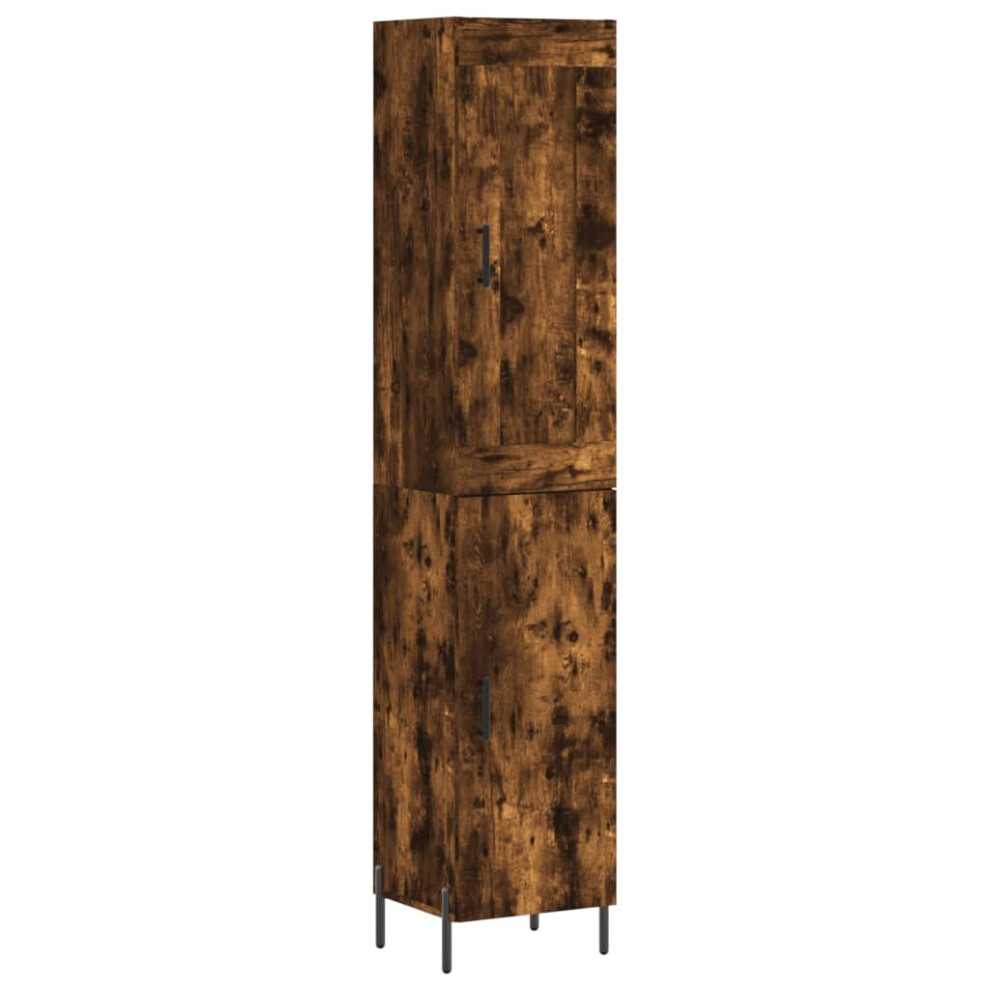 (smoked oak, 1 door) vidaXL Highboard Sideboard Tall Storage Cabinet Side Cabinet Engineered Wood