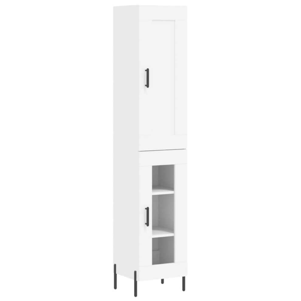 (white, 1 glass door) vidaXL Highboard Sideboard Tall Storage Cabinet Side Cabinet Engineered Wood