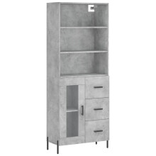 (concrete grey, 1 glass door 3 drawers) vidaXL Highboard Sideboard Storage Cabinet Home Side Cabinet Engineered Wood